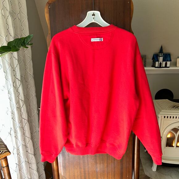 Vtg 90s Mens L Spell Out Big Logo San Francisco 49ers Football Sweatshirt USA - Picture 9 of 10